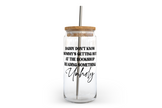 Unholy Glass Can with Bamboo Lid | Bookish Glass Can