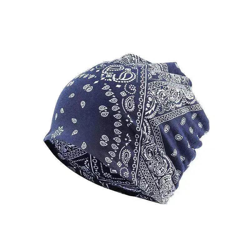 Unisex  Autumn Windproof Earmuff Head Cashew Flower Print Pile Hood Hat