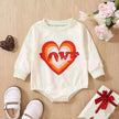 Unisex Baby's Valentine's Day Three Series Of Love Long-sleeved Triangle Rompers