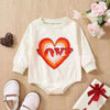 Unisex Baby's Valentine's Day Three Series Of Love Long-sleeved Triangle Rompers