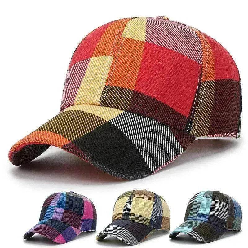 Unisex Outdoor Plaid Print Baseball Style Hat