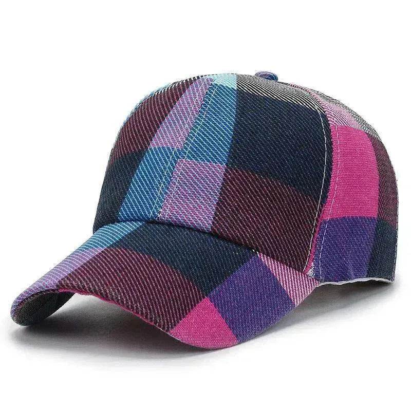 Unisex Outdoor Plaid Print Baseball Style Hat