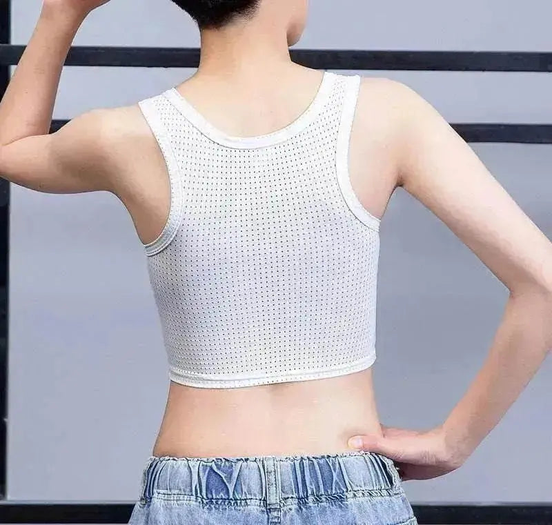 Unisex T Era Les Chest Cover Short Bandage shaping with Zipper