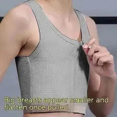 Unisex T Era Les Chest Cover Short Bandage shaping with Zipper