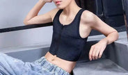 Unisex T Era Les Chest Cover Short Bandage shaping with Zipper