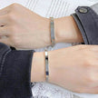 Unisex Titanium Steel Curved Plate Rose Gold Plated Bracelet