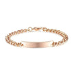 Unisex Titanium Steel Curved Plate Rose Gold Plated Bracelet