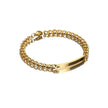 Unisex Titanium Steel Curved Plate Rose Gold Plated Bracelet