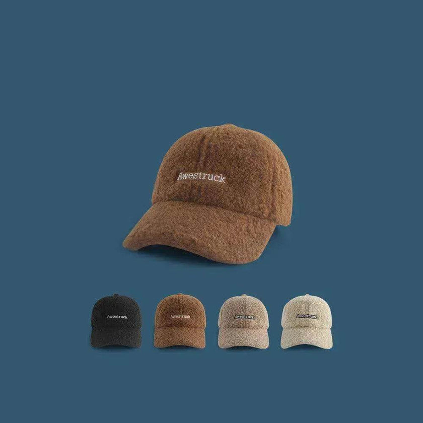 Unisex Unique Design Of Lamb Wool Alphabet Plush Hat