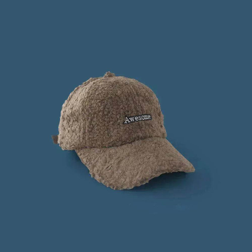 Unisex Unique Design Of Lamb Wool Alphabet Plush Hat