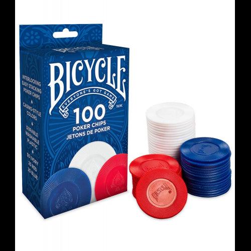 United States Playing Card - Bicycle - 2G 100 Count - Plastic Poker Chips