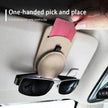 Car Sun Visor Glasses Holder Clip – Leather Eyeglasses & Card Holder for Car Visor