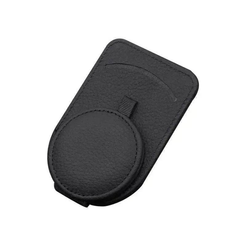 Car Sun Visor Glasses Holder Clip – Leather Eyeglasses & Card Holder for Car Visor
