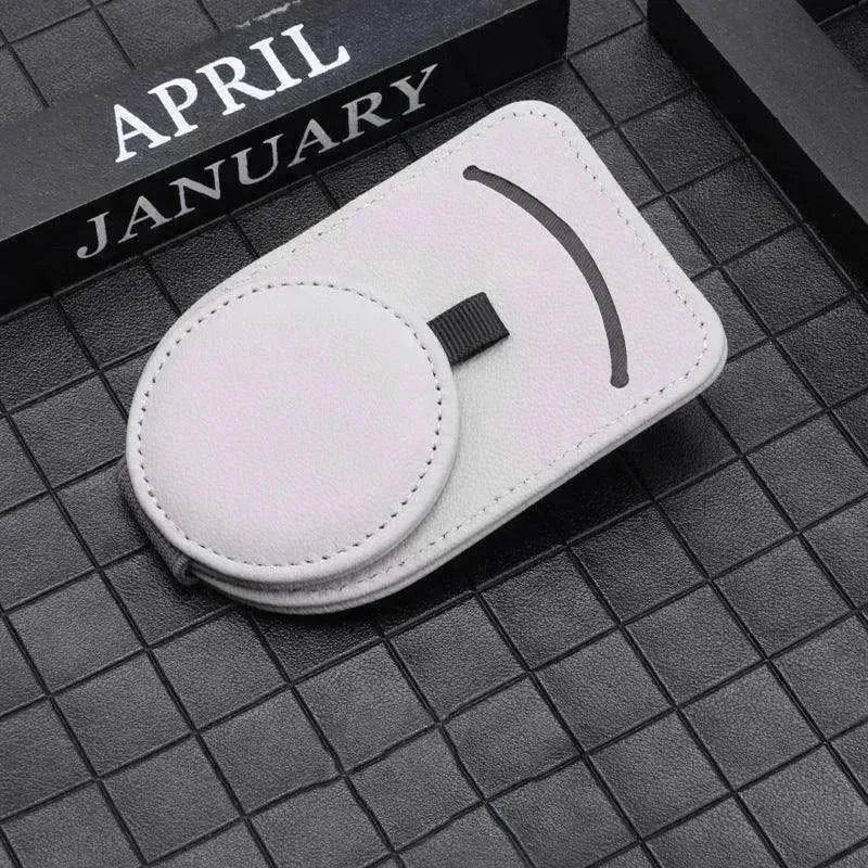 Car Sun Visor Glasses Holder Clip – Leather Eyeglasses & Card Holder for Car Visor