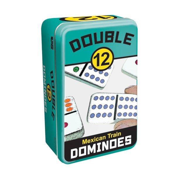 University Games - Dominoes - Mexican Train - Double 12 - Color - Tin