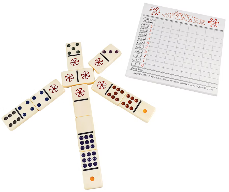 University Games - Dominoes - Spinner - Wild - Color - Dlx Tin