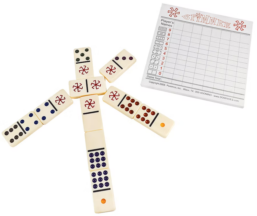 University Games - Dominoes - Spinner - Wild - Color - Dlx Tin