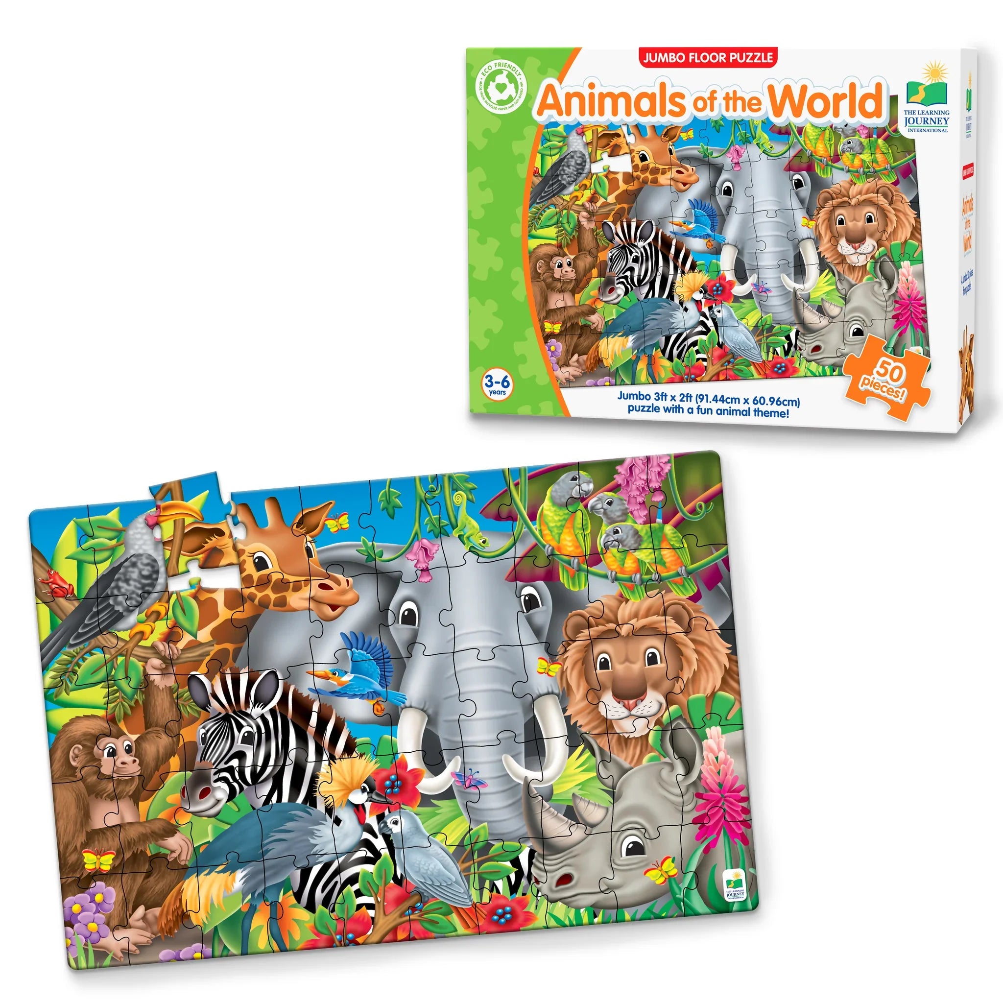 University Games - Jumbo Floor Puzzles - Animals of The World