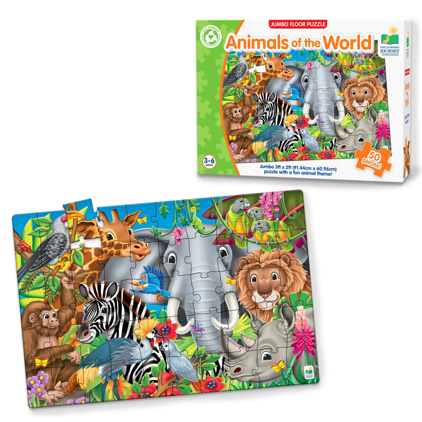 University Games - Jumbo Floor Puzzles - Animals of The World