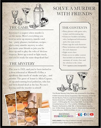 University Games - MURDER MYSTERY - Cocktail for Murder