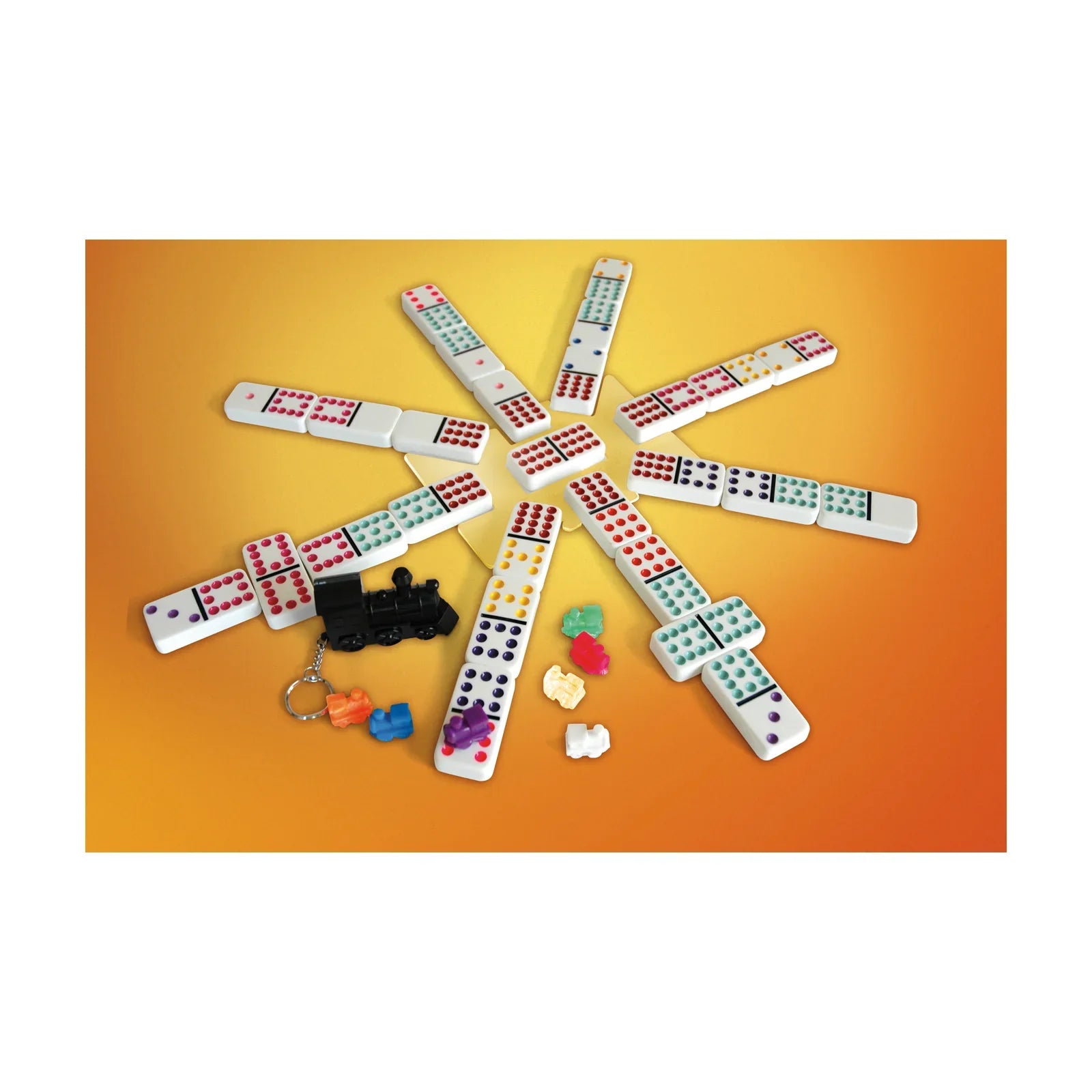 University Games - Mexican Train - Double 12 - Color Dot - Dominoes - W/Tin