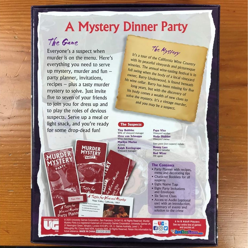 University Games - Murder Mystery - A Taste For Wine And Murder