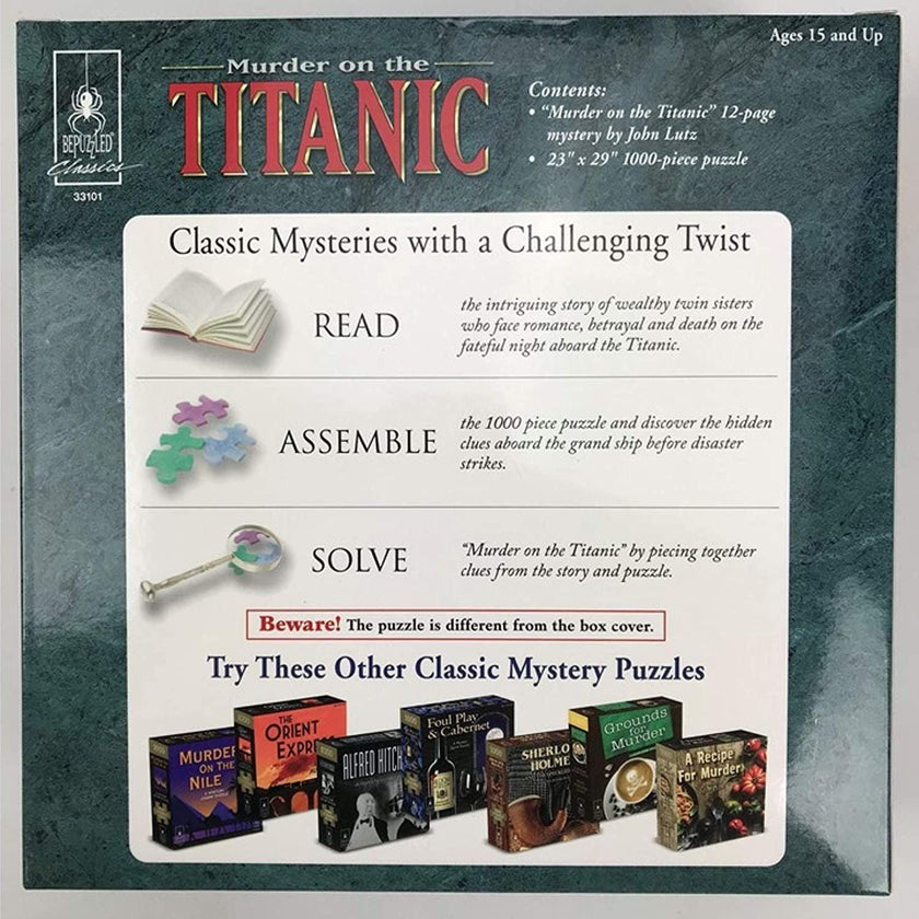 University Games - Meurtre à bord du Titanic - Puzzle Classique Mystère (1000 pièces)