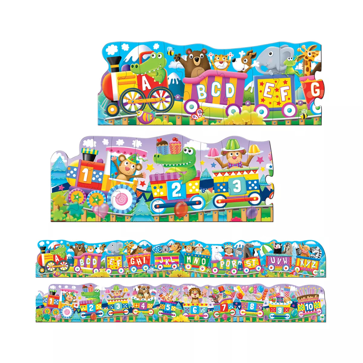 University Games - Puzzle Doubles - Giant Abc & 123 Train Floor Puzzles