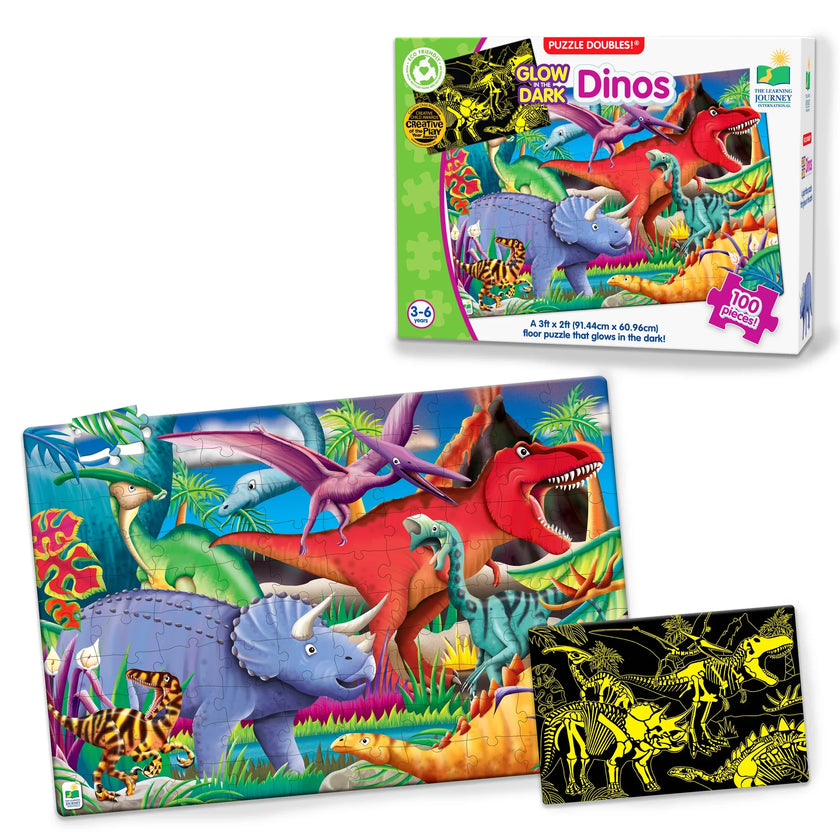 University Games - Puzzle Doubles - Glow In The Dark - Dinos (Updated)