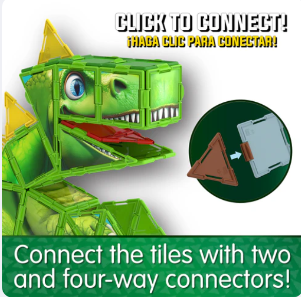 University Games - Techno Tiles - Dinosaur - 200Pcs