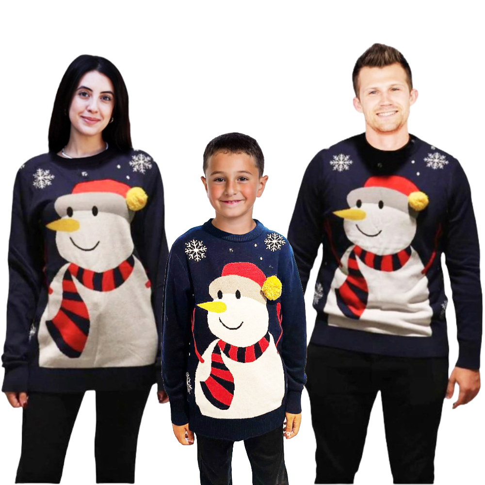 Pack Famille - Pull de Père Noël avec Pompon