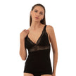 Women’s Lace Trim Cotton Modal Camisole with V-Neck and Wide Straps