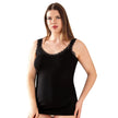 Plus Size Cotton Camisole with Lace Trim and Scoop Neck