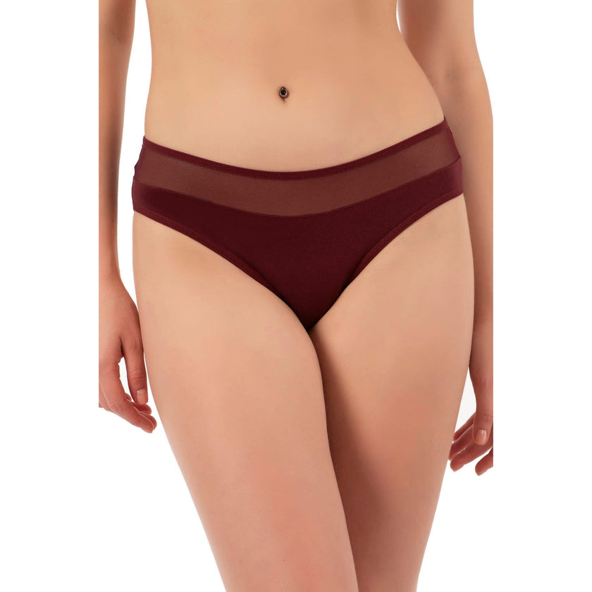 7-Pack Women’s Cotton Bikini Panties with Mesh Waist