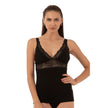 Women’s Lace Trim Cotton Modal Camisole with V-Neck and Wide Straps