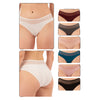 7-Pack Women’s Cotton Bikini Panties with Mesh Waist