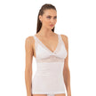 Women’s Lace Trim Cotton Modal Camisole with V-Neck and Wide Straps