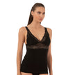 Women’s Lace Trim Cotton Modal Camisole with V-Neck and Wide Straps