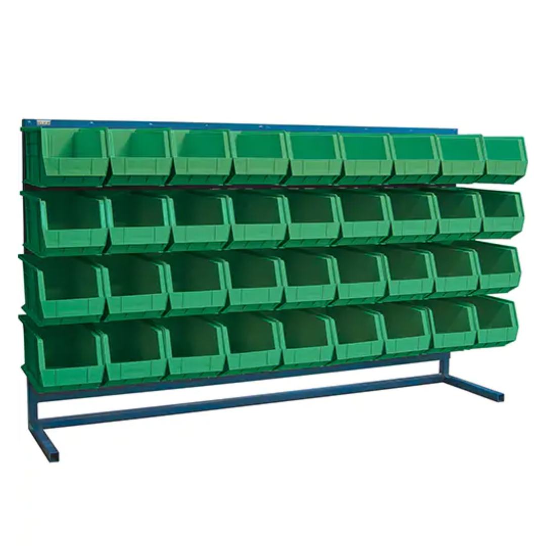 Louvered Rack with Bins, 36 Bins, 72