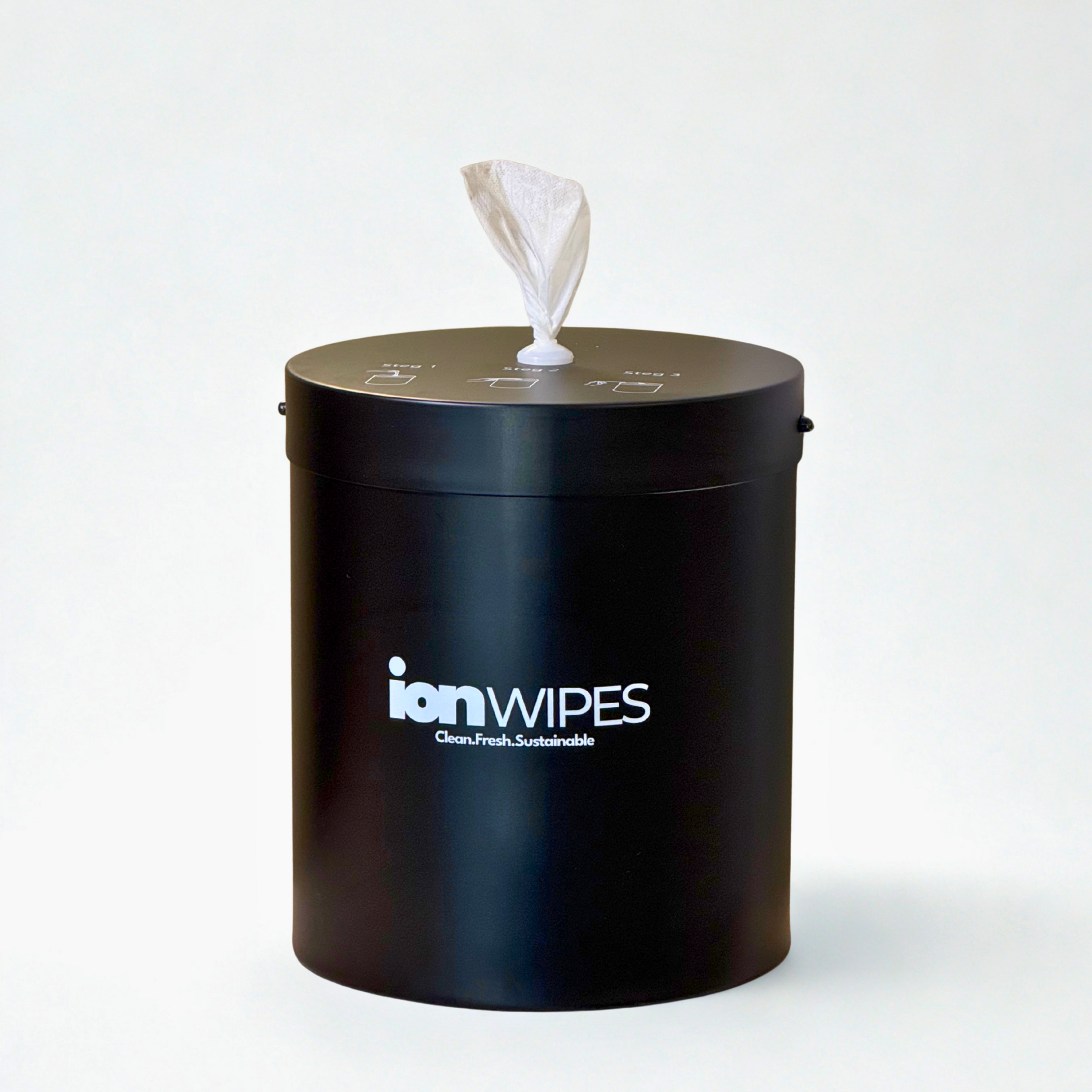 Gym Wipes with Wall Mounted Stainless Steel Dispenser Black – 3200 Wipes (4 x 800) Equipment Cleaning Starter Pack