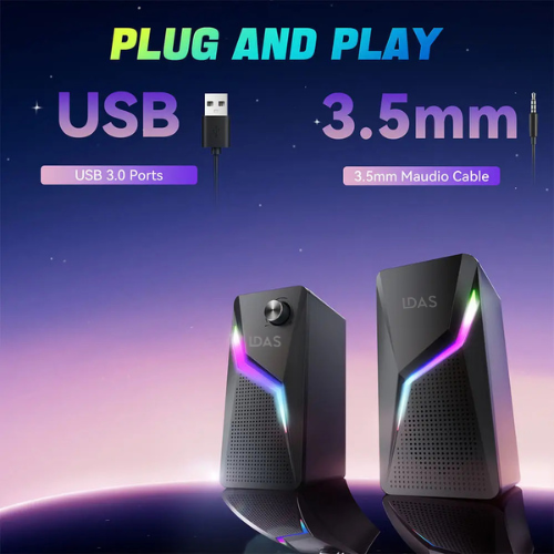LDAS Computer Speakers for Desktop Monitor, USB/USB-C Powered PC Speakers