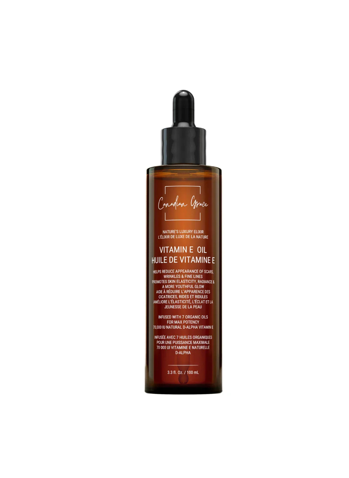 Canadian Grace Vitamin E Face Oil | 70,000 IU with 7 Organic Oils - Skin Barrier Support & Recovery For Dry, Stressed & Overworked Skin