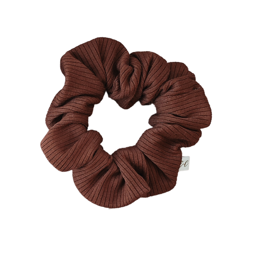 Scrunchie en Modal côtelé | Chocolat