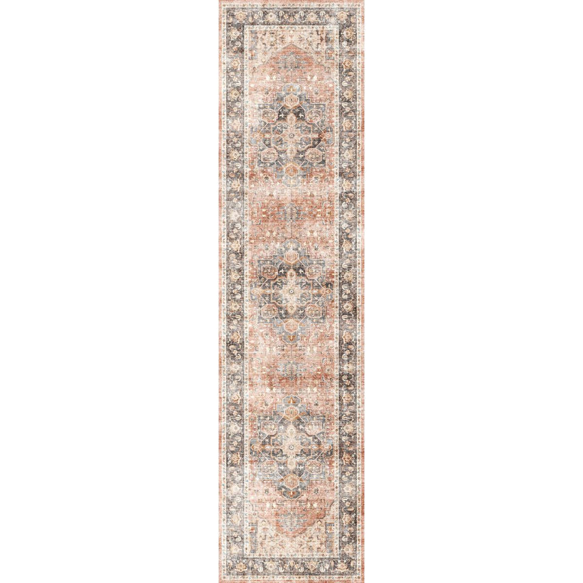 Riverra Terracotta Black Rug