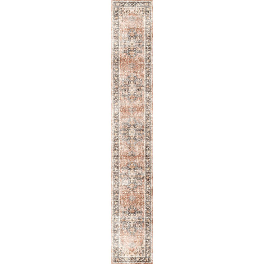 Riverra Terracotta Black Rug
