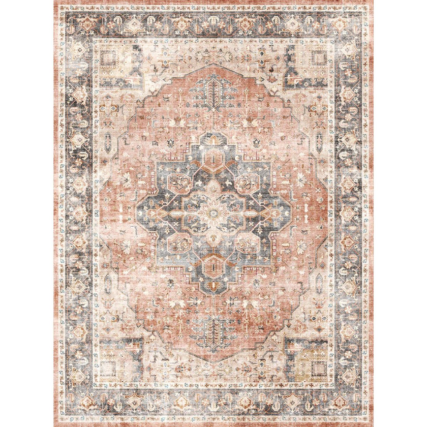 Riverra Terracotta Black Rug