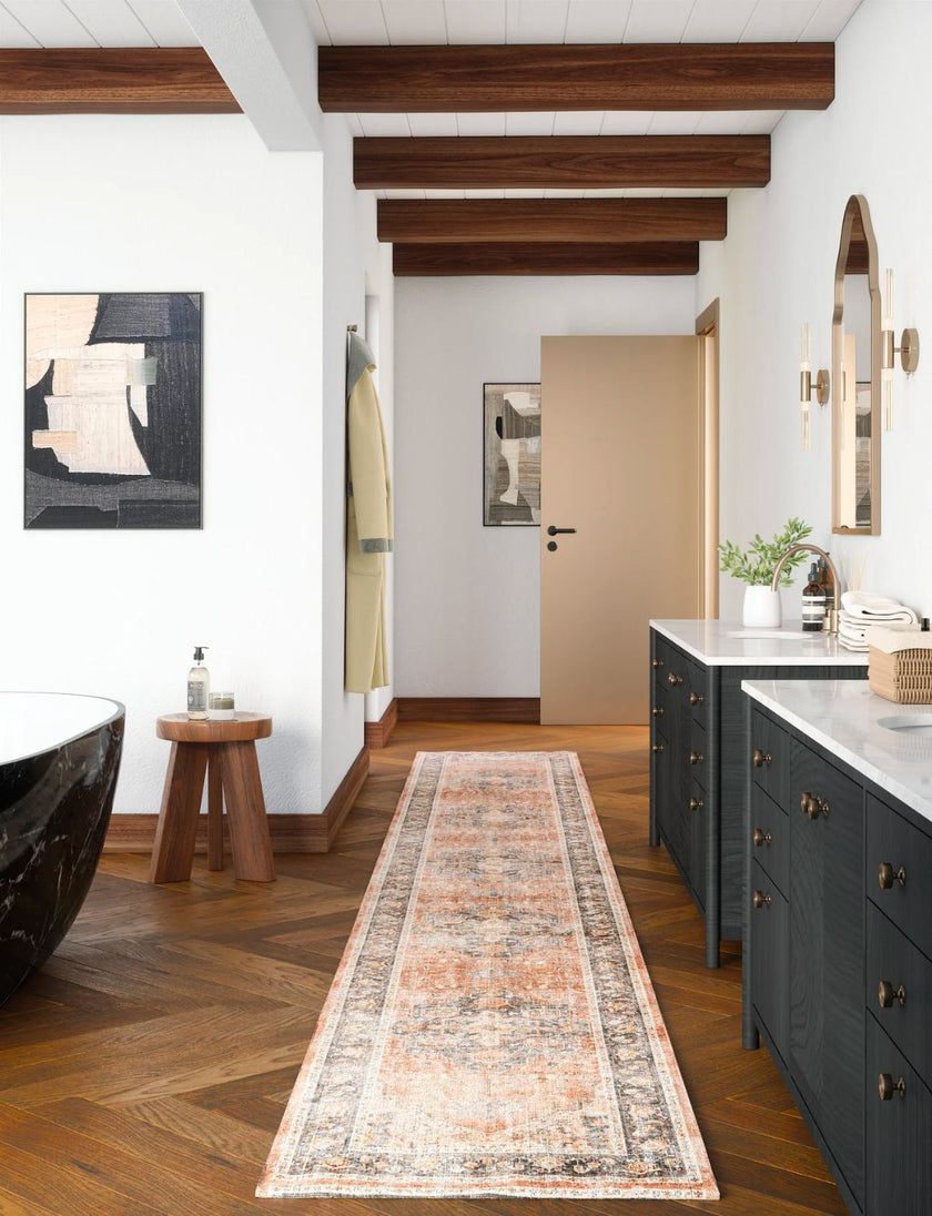 Riverra Terracotta Black Rug