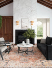 Riverra Terracotta Black Rug