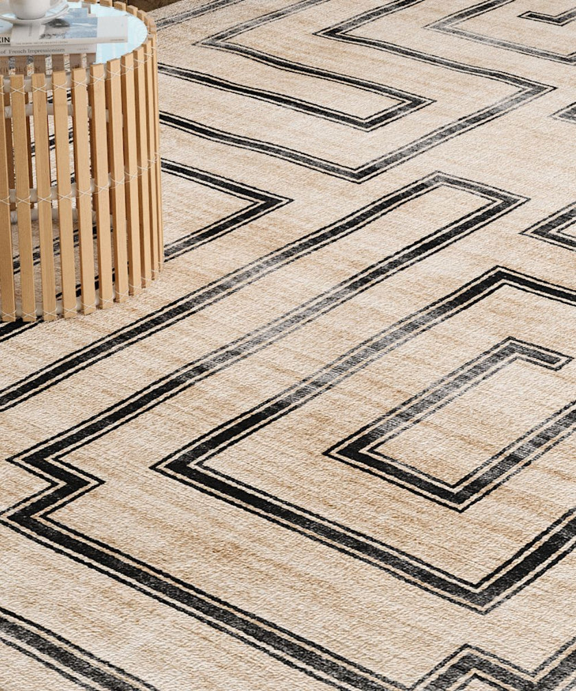 Noa Natural Black Rug