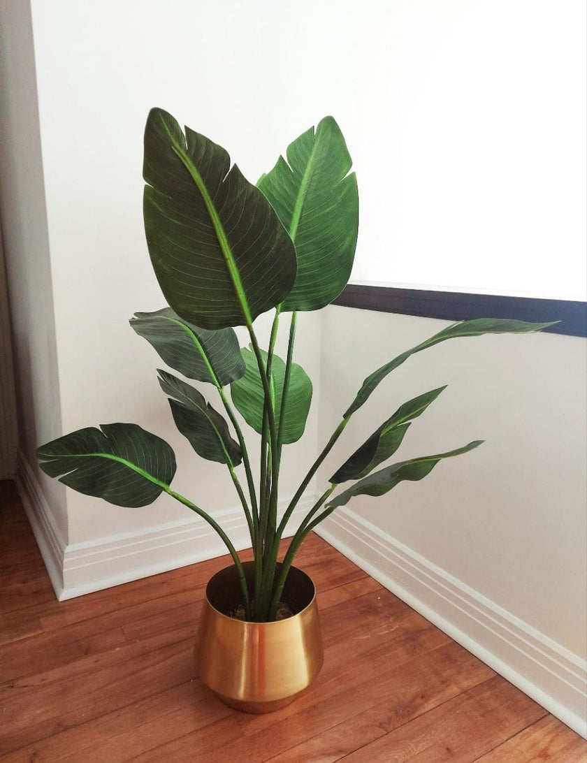 Boho Artificial Bird Of Paradise Potted Plant 43''